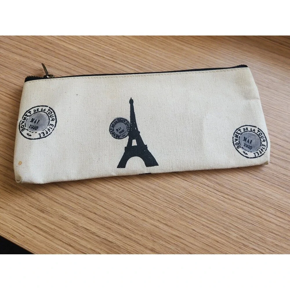 Set of Three Paris-Themed Cosmetic Bags